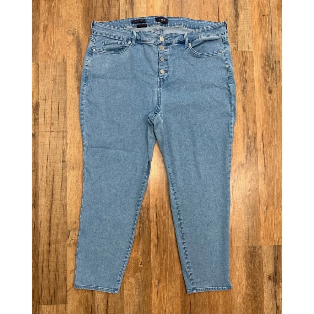 NYDJ Ami Skinny Jeans‎ 18W Plus High Rise Button Fly Lift Tuck Blue